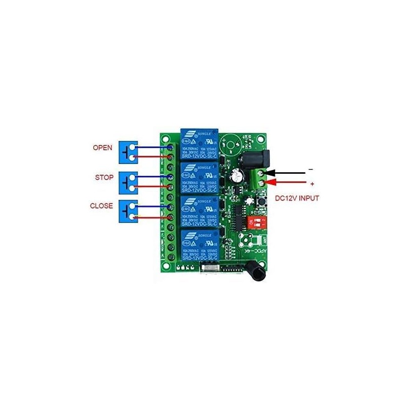 4 Channel DC12V 24V 433MHz 200M Range Wireless Remote Control