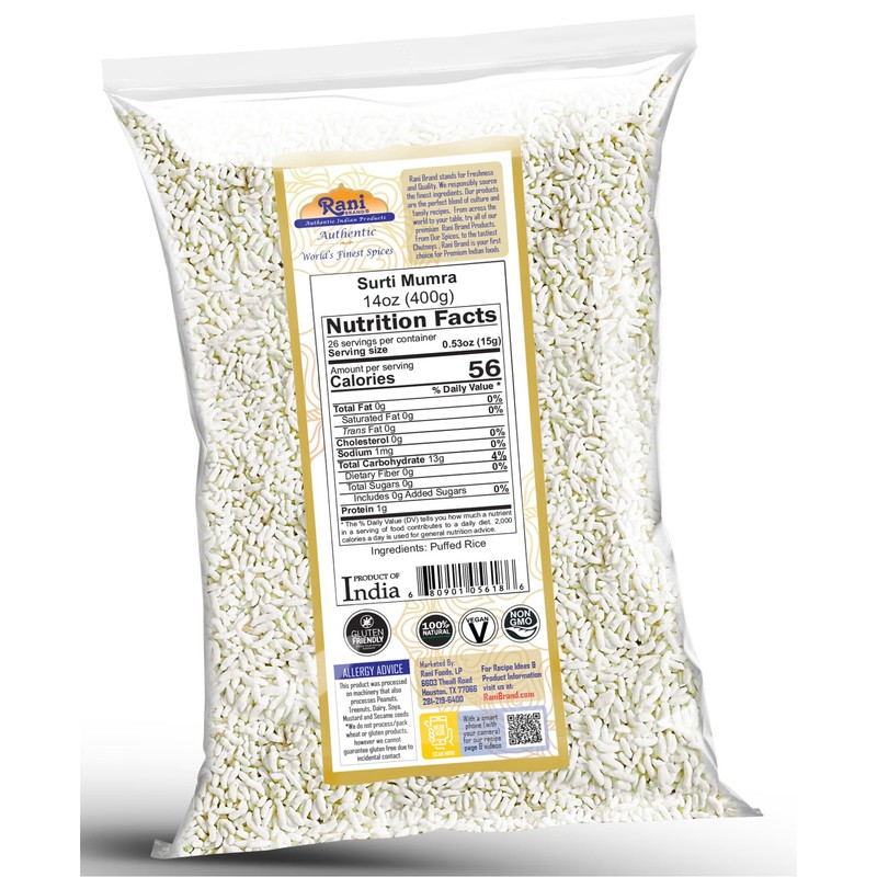 Rani Surti (Surati) (Puffed Rice) 14oz (400g) ~ All Natural