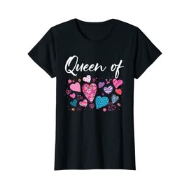 Queen Of Hearts Valentines Day Love V-Day Pajama Women Girls T-Shirt