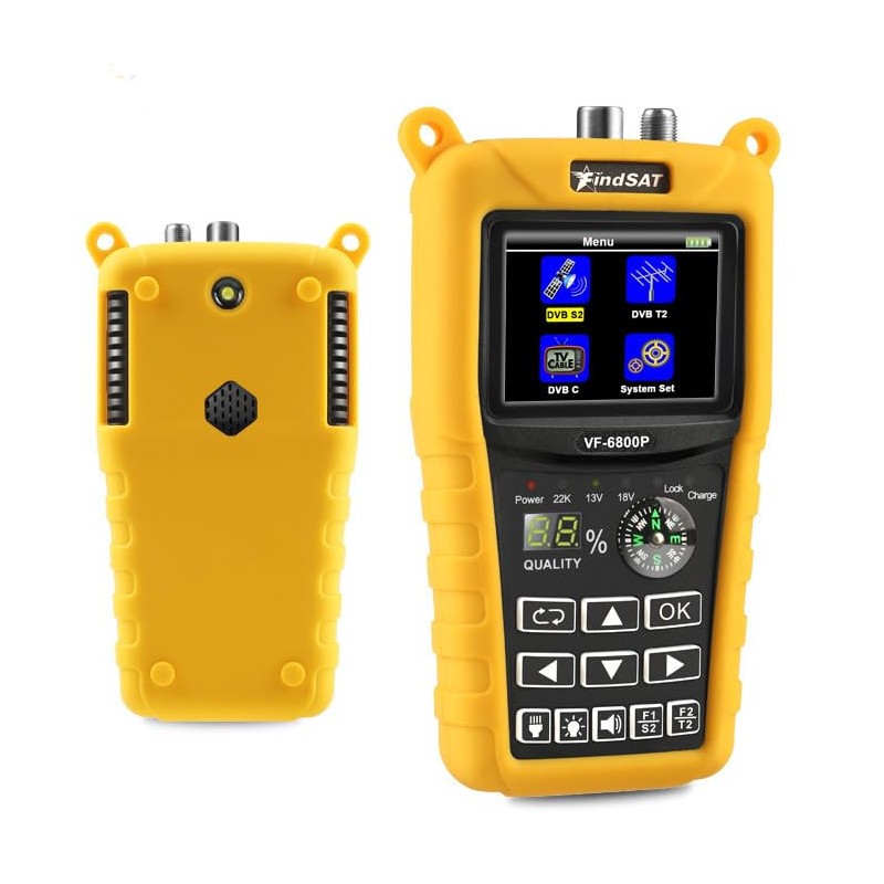 VF-6800P Satellite Finder DVB-S2/T-C MPEG4 Sat Finder Meter 2.4 Inch