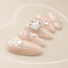 Crystal Flower Handmade Nail Tips - Short Almond / 크리스탈