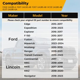 TPMS Sensors Set of 4 Pre-Programmed Tire Pressure Sensor 315MHz Fit for Ford F-150 Edge 2015-2017 Lincoln MKZ 2018–2020 Replaces HC3Z1A189A F2GZ1A189A