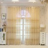 Amidoudou 1 Pair European Jacquard Sheer Curtains Embroidered Tulle Curtains
