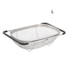 Stainless Steel Colander Strainer, Collapsible Colander with Expandable Rubber Handles,