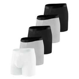 BEENIUBEE BEENIUBEE Incontinence Underwear for Men 150ML Absorbent Washable Reusable Heavy Flow Bladder Cotton Leak Proof Protective Boxer Briefs 5 Pack (Multicolor02, Medium)