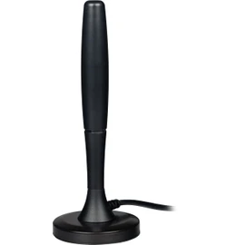 GE Portable HD TV Antenna, Indoor Digital Antenna for 1080p 4K 8K, VHF UHF Channels, 20 Mile Range, Magnetic Base, Compact Travel Design for RV, Camping, Tailgating, Black, 81843