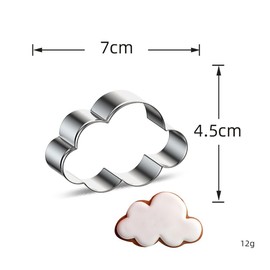 ccHuDE 3 Pcs Star Moon Cloud Cookie Cutters Stainless Steel Biscuit Cutter Molds Fruit Cookie Cutters Shapes Metal Sandwich Cutter for Baking Pastries Doughs