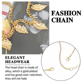 Leaf Head Chain, Gold Leaf Retro Headdress for Women, Tassel Hair Jewelry for Wedding, Girls Headband Hair Chain for Deco, Vintage Festival Hair Accessories for Proms, Banquets