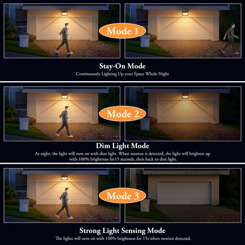 2-Pack Solar Outdoor Lights, Super Bright Solar Powered Motion Sensor
