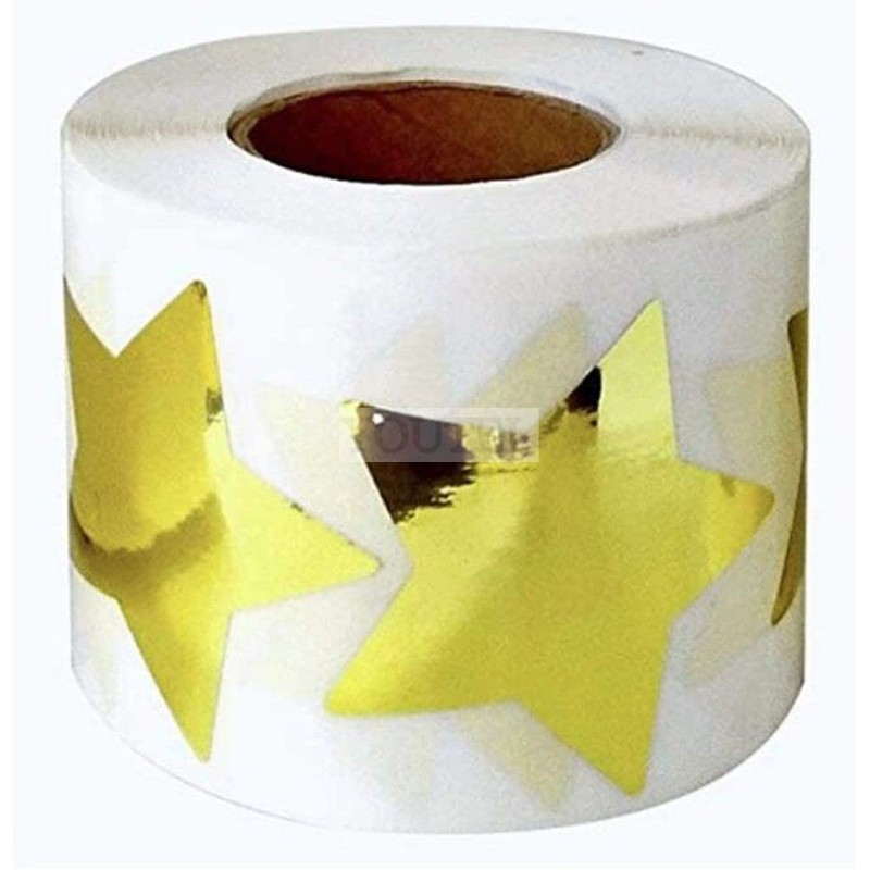 Youtei Sticker Roll, Large, Star Shape, 2.0 inches (5 cm)