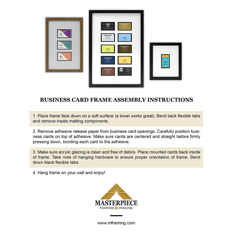 Business Card Display Frame (2 Cards, Black Frame)