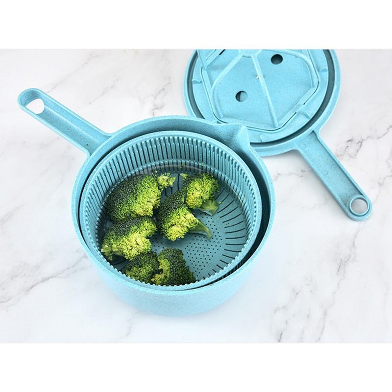 Salad Spinner Manual Vegetables Leaf Lettuce Dryer Drainer Fruits Washing