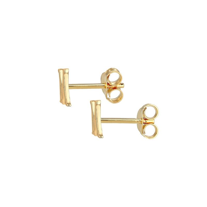 Elli Minimal 925 Silver Initial Stud Earrings Letter M, Sterling