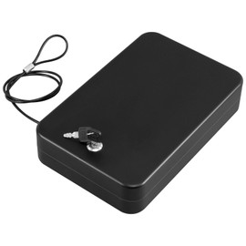 Dalmbox Gun Safe for Pistols X Large,11 x 7 x 3 Inches,Handgun Lock Box with Key Lock Portable Travel Pistol Safe for Car, Home, Travel