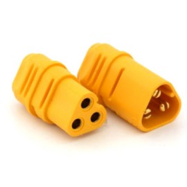 VUNIVERSUM 6 x Pairs (12 Pieces) MT30 Original Amass 3-Pin Gold Plug Socket for Copter Multirotor Brushless Motor Regulator ESC 30A by Mr. Stecker Modellbau®