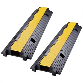 Yescom 1 Channel Cable Protector Ramp Wire Cover Outdoor Cord Guard PVC Traffic Speed Bump 22000 Lbs 2 Packs