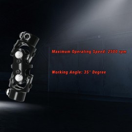 MDRIVEASY 3/4"DD x 3/4" DD Double U Joint, Steering Shaft U Joint Universal Joint, Total Length 125 mm (Black)