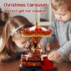 Christmas Carousel Figurines Decoration Christmas Village House Musical Carousel with