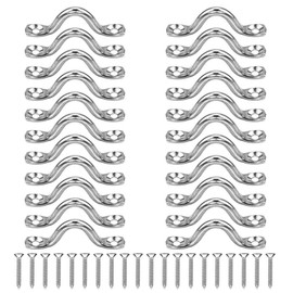 Hamineler 22Pcs M5 316 Stainless Steel Eye Straps Ceiling Wall Mount U Hook with Screws