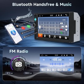 Double Din Car Stereo Bluetooth Touch Screen 7 inch Car Radio Double Din Supports Mirror Link/FM Radio/EQ USB/TF/AUX SWC, Driauto Car Audio Receiver MP5 Multimedia Player with Reverse Camera +Mic