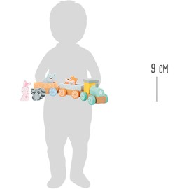 small foot 11470 Wooden Pastel Railway with Small Animal Friends as Passengers, from 3 Years