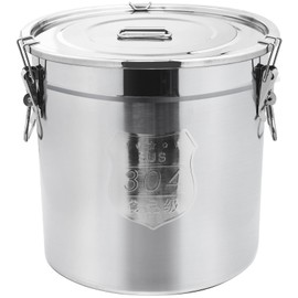 Alinwirsy 33L/8.7 Gal 304 Stainless Steel Containers with Lids 1116 Oz Airtight Containers with Lids and Lock Hole 304 Stainless Steel Container with Lid for Storage 304 Airtight Stainless Bucket