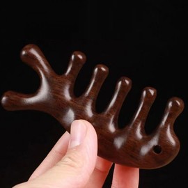 Wooden Scalp Gua Sha Comb Massager Acupressure Stick 2ea