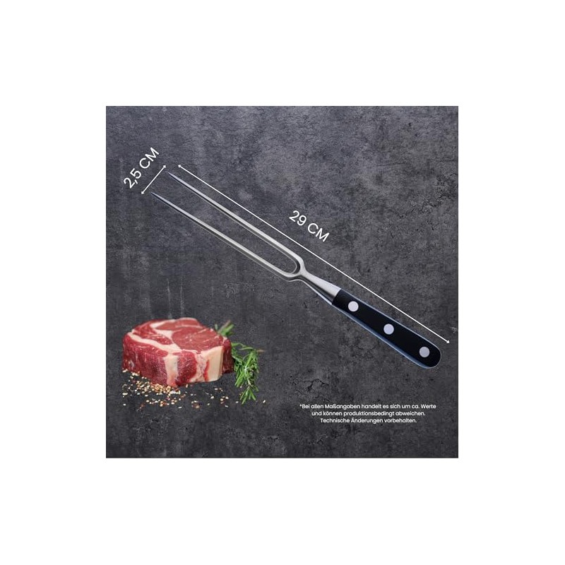 Gehring Solingen Classic Forged Meat Fork, Stainless Steel Carving Fork,