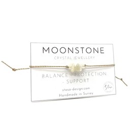 Stosa - Crystal String Bracelet, Crystal String Anklet, Crystal Friendship Bracelet - Handmade (Moonstone)
