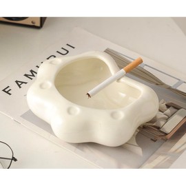 Devil's-claw Creative ashtray,Cute ashtray,Ceramic ashtray,Portable Smokeless AshTray for Indoor Outside Office home,Cool ashtray,weed ashtray,Funny ashtrays,cute ashtray for women(White)
