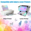 Wonninek 30 Sheets A4 Holographic Paper Sticker, Printable Waterproof Sticker