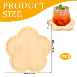 Bofanze 6 Stück Bambus Mosaik Untersetzer Trinkbecher Untersetzer Mosaik Untersetzer Blume Holz Kerzenuntersetzer Handgefertigte Mosaik Holzuntersetzer Mini Coasters für Kaffee, Saft, DIY Basteln