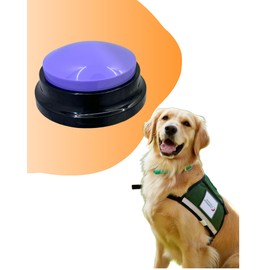 ZUMEHU Dog Talk Buttons Voice Recording Button for Communication and Pet Training 30-Second Record & Playback Talking Button, Buzzer for Study, Office, Family, and Kids (Purple)