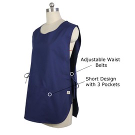 JONATHAN UNIFORM 2 Packs Classic Unisex Cobbler Aprons With 3 Pockets for Beauty, Elderly Carer, Vet, Dental, Medical Jobs (Navy,Regular)
