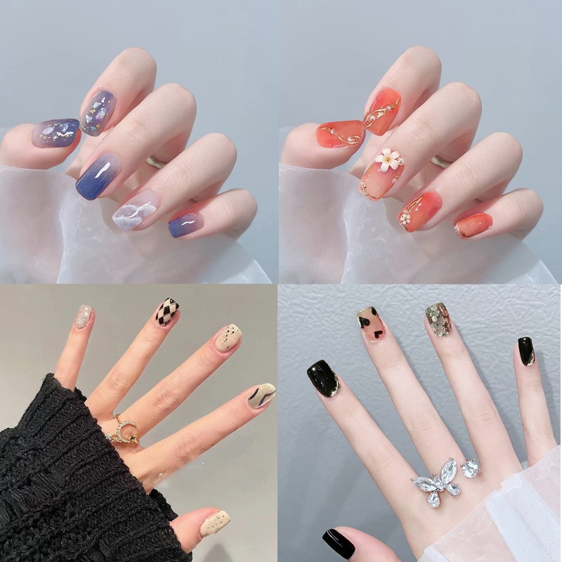 8 sheets 112 stickers gel nails, just stick, nail seal,