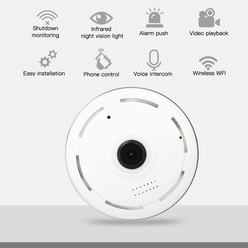 Fisheye 360 Degree Panoramic Webcam Wifi Wireless Camera Night Vision
