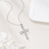 URONE Opal Cross Necklace for Women 925 Sterling Silver White