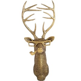 UITWMKTG Gold Animal Head Wall Decor Wall Sculpture Home Decor Statue for Living Room Office Bedroom Modern Decor for Men Women Deer