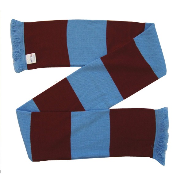 Hammers Supporters Claret and Sky Blue Traditional Bar Scarf