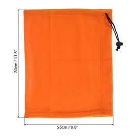 PATIKIL Winter Neck Warmer, 2 Pack Drawstring Warm Face Scarf Face Covering Windproof Neck Gaiter for Men Women, Army Green, Orange