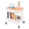 Melody House 2-Tier Metal Utility Rolling Cart Storage Side End