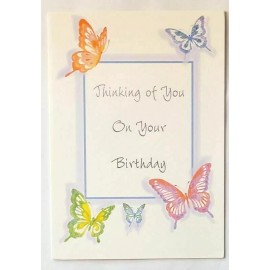 Majestic Greetings 1 Birthday Greeting Card/Envelope Thinking Of You Happy Butterflies Dream Memory