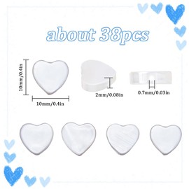 SUNNYCLUE 1 Box 38Pcs Shell Bead Mother of Pearl Beads Heart Beads White Summer Heart Love Bead Natural Freshwater Spacer Loose Beads for Jewelry Making DIY Bracelet Necklace Earrings Adult Women