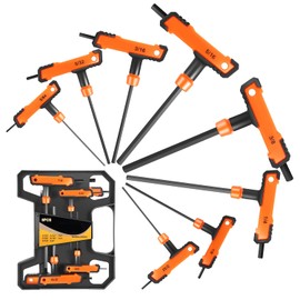 Auto Dynasty 8pcs Allen Wrench Set Allen Key Set T-Handle Hex Key Tools Set Portable for Home Household Office Warehouse With Carrying Case, 5/32"-3/8", Orange