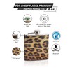 6oz Hip Flask - Leopard Pattern Print Design - Pocket