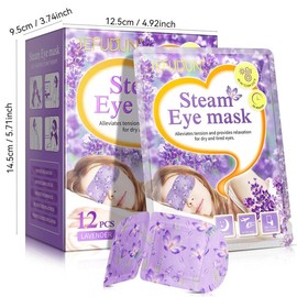 Lavender Steam Eye Mask, 12pcs/box Disposable Hot Compress Eye Care Patch, Sleeping Eye Mask, Suitable for Men and Women