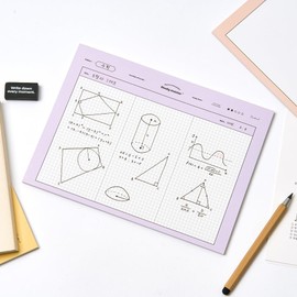 MUNID Subject 3-Split Line Horizontal NotePads, 50 sheets, 10.1 inches x 7.5 inches, 5 options, non-stickable NotePads