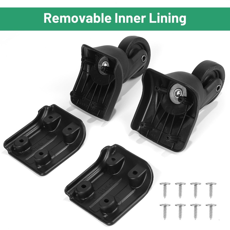 lalago 2 Pairs Replacement Wheels for Suitcase, Suitcase Replacement Double