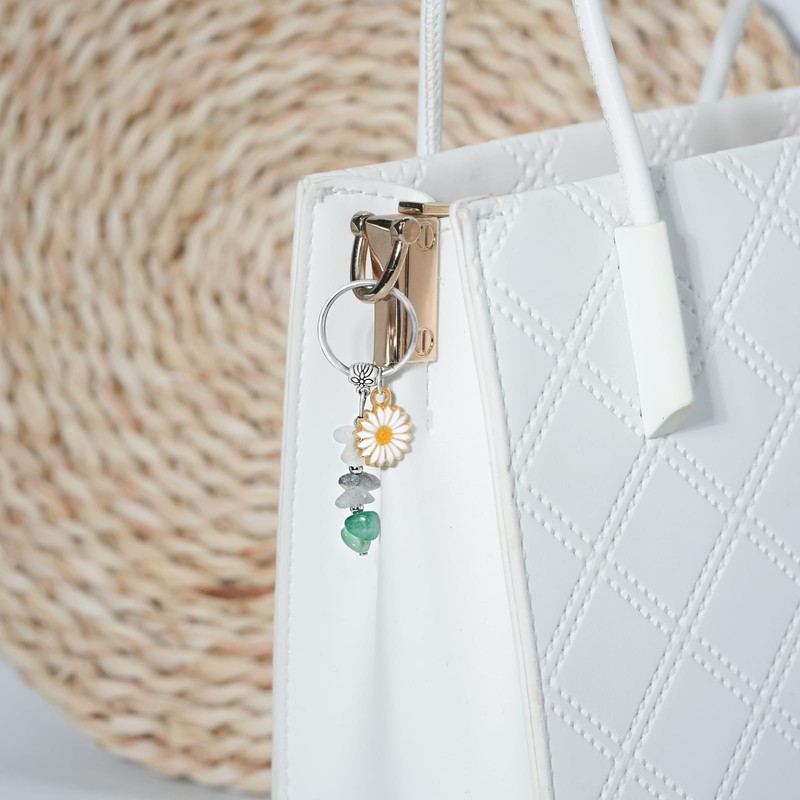 mintolex Natural Crystal Keychain Gift Healing Stones Key Ring Gift