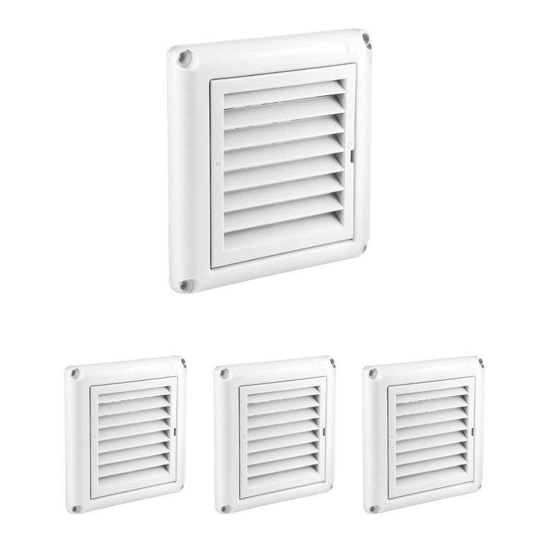 QWORK 4" Louvered Vent Cover, 4 Pcs Covers for Outdoor
